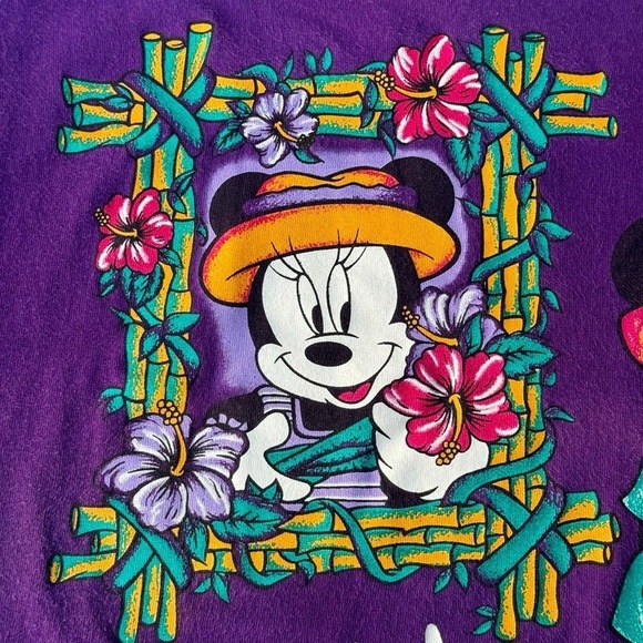 Vintage tropical Mickey Mouse crop top islander Minnie mouse retro shirt 80s 90s - Picture 8 of 16